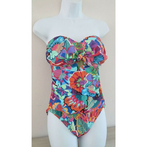 Bleu Rod Beattie Women Sz 8 Multicolor Jungle Book 1-Pc Strapless Swimsuit $129+ - Picture 1 of 7